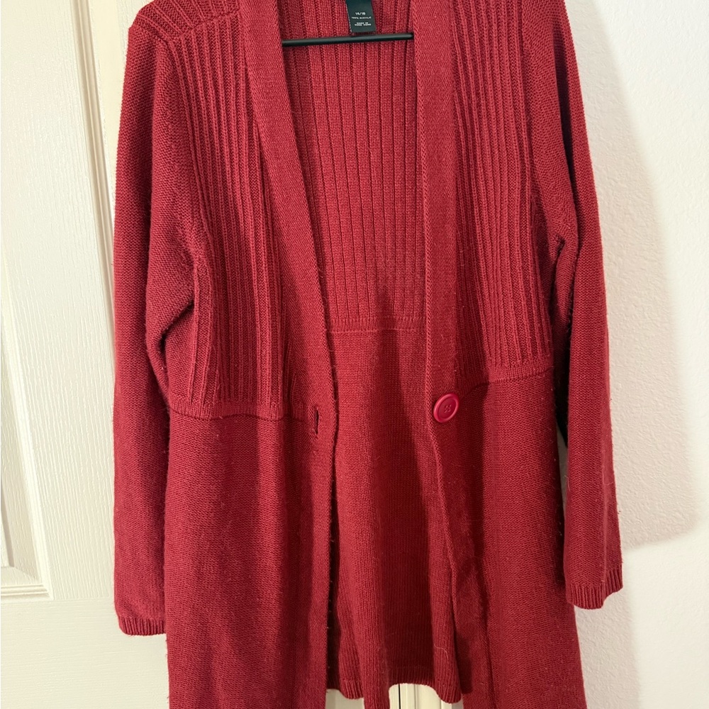 Lane Bryant Deep Red Cardigan Sweater